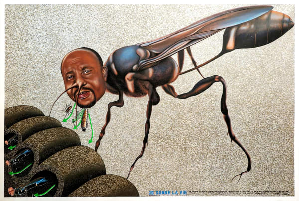 Chéri Samba Je donne la vie Acrylique et paillettes sur toile 135 x 200 cm