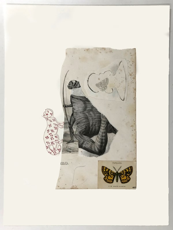 Marcel Miracle Robe de la panthère Collages et stylo bille sur papier 40 x 30 cm