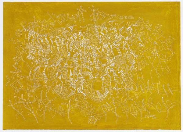 Houston Maludi La vie dans la cité VI Encre de Chine sur papier apprêté 69,5 x 50 cm 27 x 19.7 in