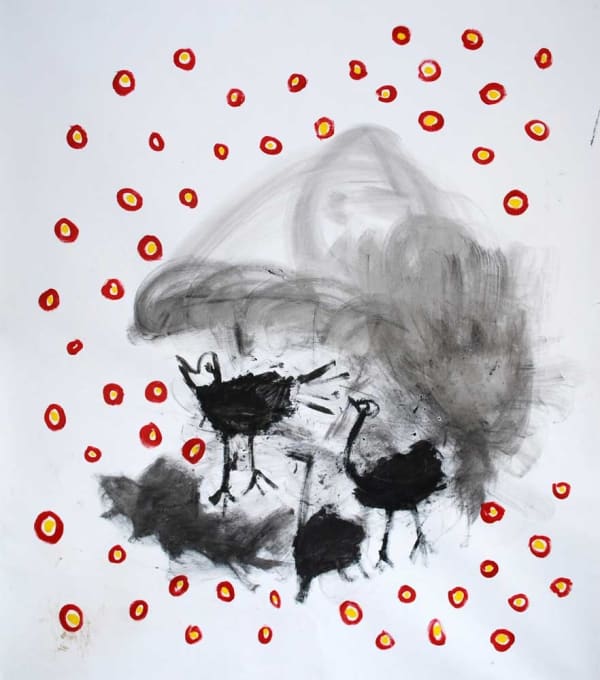 Gérard Quenum Les grains Acrylique sur toile 147 x 127 cm sur châssis 57.8 x 50 inches