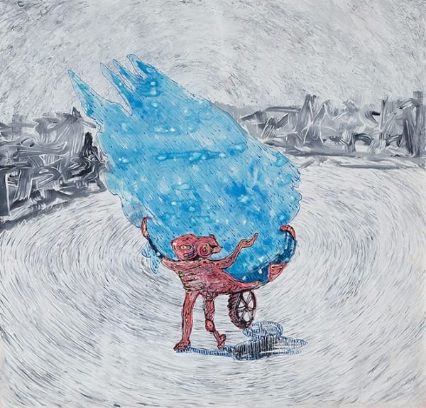 Klèmèguè Foudre de l'espoir Acrylique sur toile 165 x 155 cm 67 x 62 in