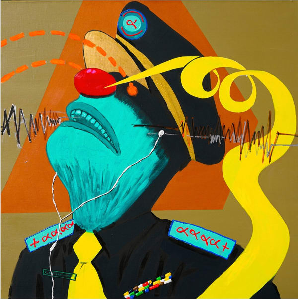 Pathy Tshindele Sans titre Acrylique sur toile 89 x 89 cm 35 x 35 in