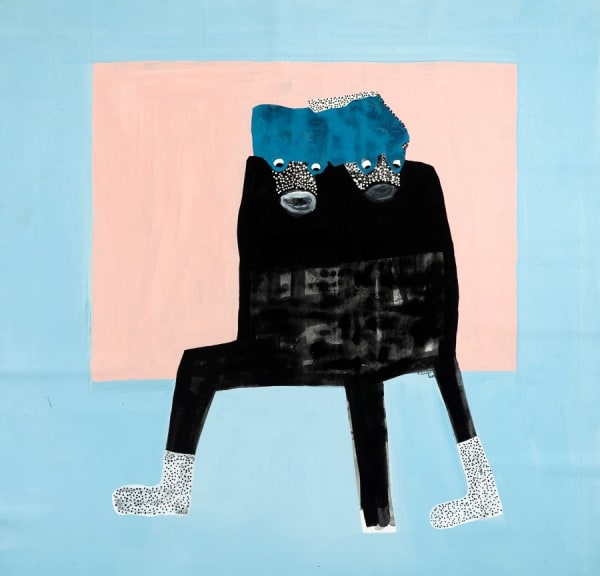 Amadou Sanogo Deux personnes qui ont mal au dos ne peuvent se soutenir Acrylique sur toile 164 x 160 cm 64,5 x 63 inches