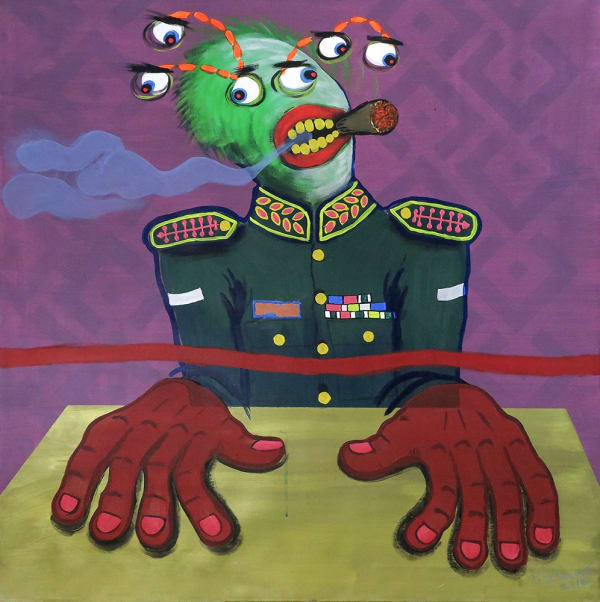 Pathy Tshindele Sans titre Acrylique sur toile 110 x 110 cm 43.3 x 43.3 in