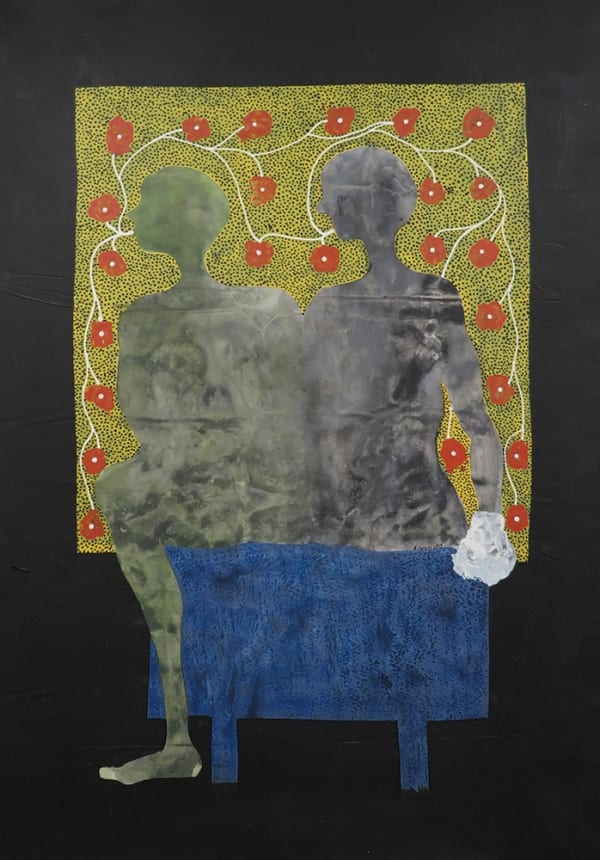 Amadou Sanogo Nécessité d'aller ensemble Acrylique sur toile 197 x 139 cm 77.5 x 54.7 inches