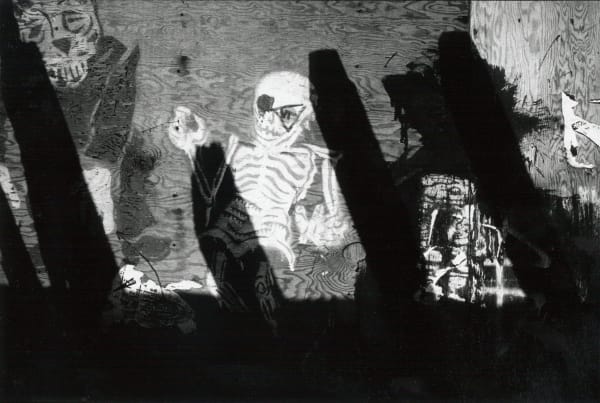 Errol Sawyer, Skeleton on Wall, Wooster Street, New York, 1984