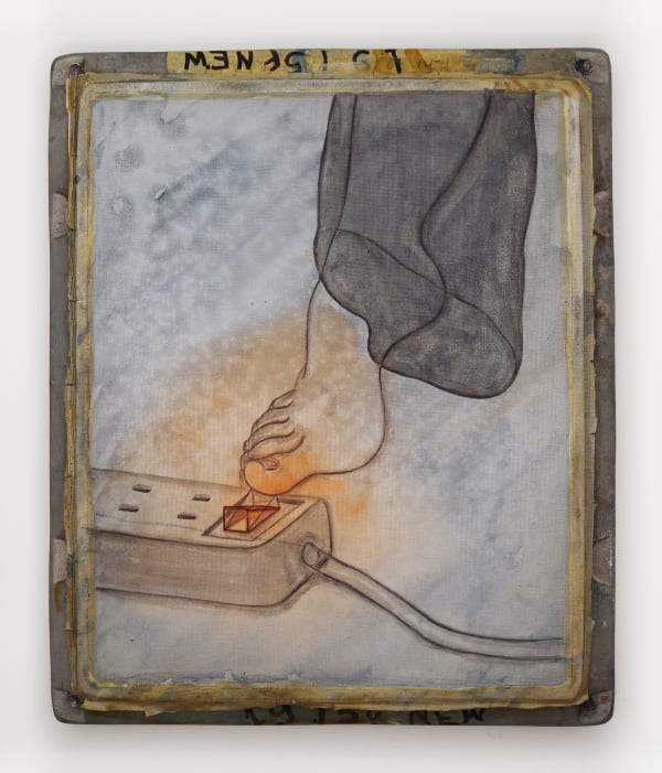 System Illustrated (Switch) 2019 Mineral pigment on silk, aluminum frame 11.5x9 inches