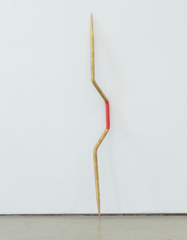 Makiko Harris, Cable Knitting Needle (Brass & Red), 2023