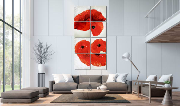 Papaver rhoeas (Red Poppy), 2020 124 x 252 x 4 cm 48 7/8 x 99 1/4 x 1 5/8 in