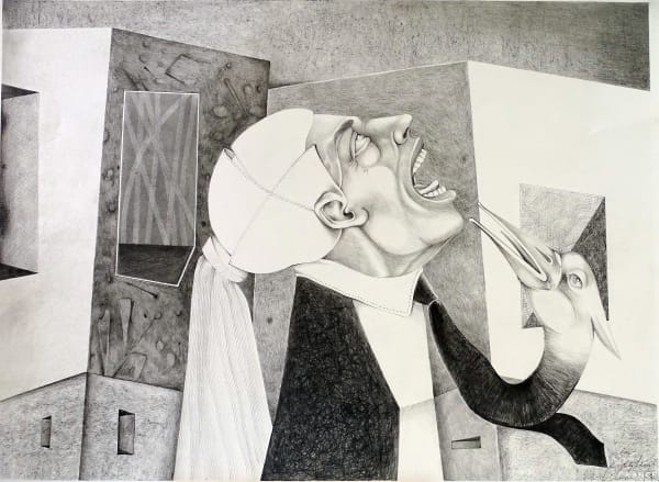 Mario Martín del Campo, "Cantante con pájaro de corbata", 2000