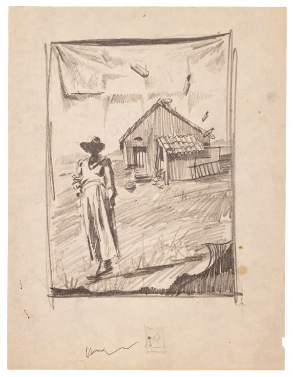 Rafael Cauduro, "Boceto 5 La turista", 1981