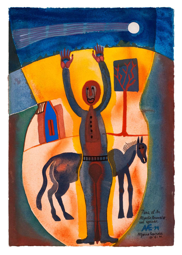 Alfonso Espinosa, "Hombre a través del ojo de la cerradura", 1994