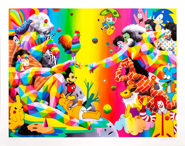 Okuda San Miguel, "Living in two worlds at once", 2021