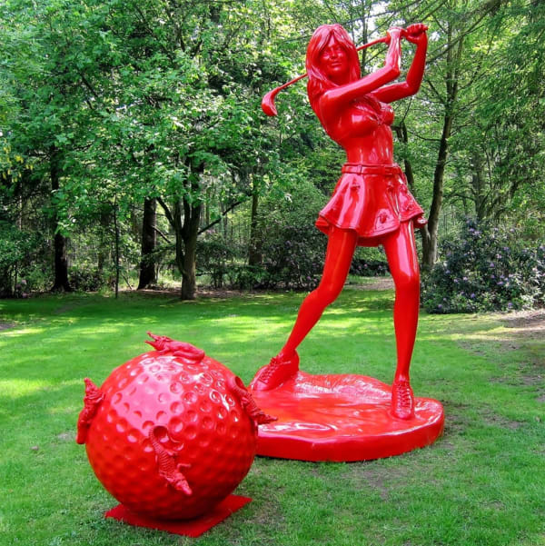 William Sweetlove, Cloned Golf-girl with turtles, 2011