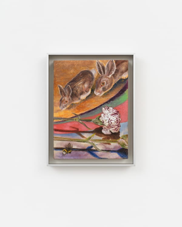 Ángela Ferrari Always on the run, 2025 Oil on linen 20 x 15 cm (7 ⅞ x 5 ⅞ in) 23 x 17.8 cm (9 x 7 in) framed