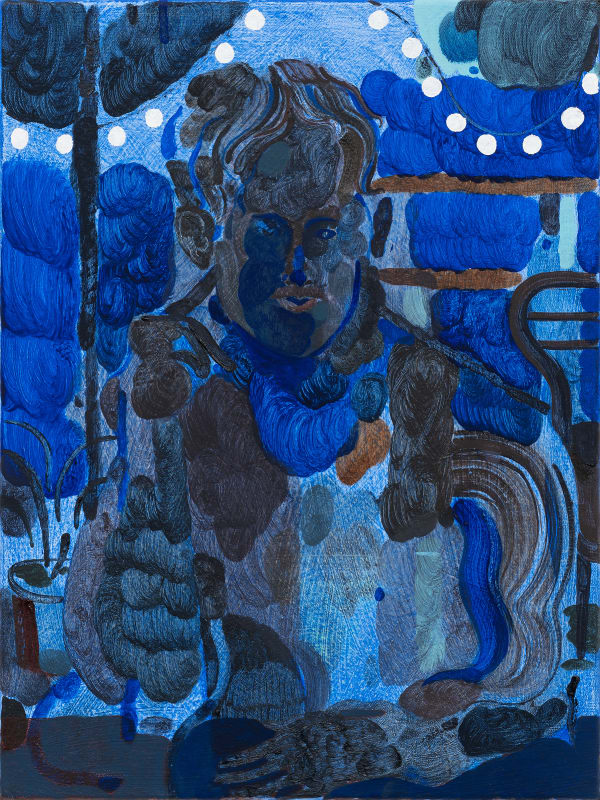 James Owens Waiting for Spicy Margs, 2022 Oil and acrylic on canvas 40 x 30 cm (15 3/4 x 11 3/4 in)