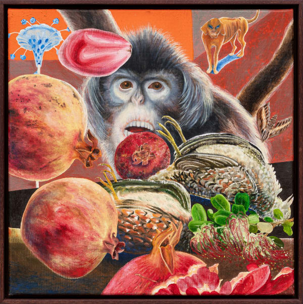 Ángela Ferrari Seeking a touch that is not eager, 2025 Oil on linen 40 x 40 cm (15 ¾ x 15 ¾ in) 43 x 43 x 4.5 cm (16 ⅞ x 16 ⅞ x 1 ¾ in) framed