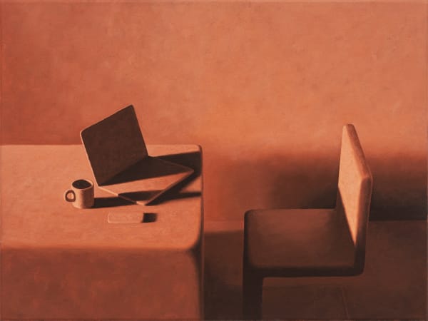 Jill Tate Function Room, 2023 Handmade acrylic (non-toxic acrylic and natural earth pigment powders) on board 60 x 80 cm (27 1/2 x 31 1/2 in)