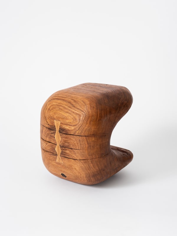 Patrick Kim-Gustafson Pekka, 2024 French oak treated with linseed oil 27 x 28 x 28 cm (10 ⅝ x 11 x 11 in) Weight: 9 kg