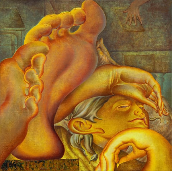 Zheng Zhilin Palace of Myths 2, 2024 Oil on canvas 60 x 60 cm (23 ⅝ x 23 ⅝ in)