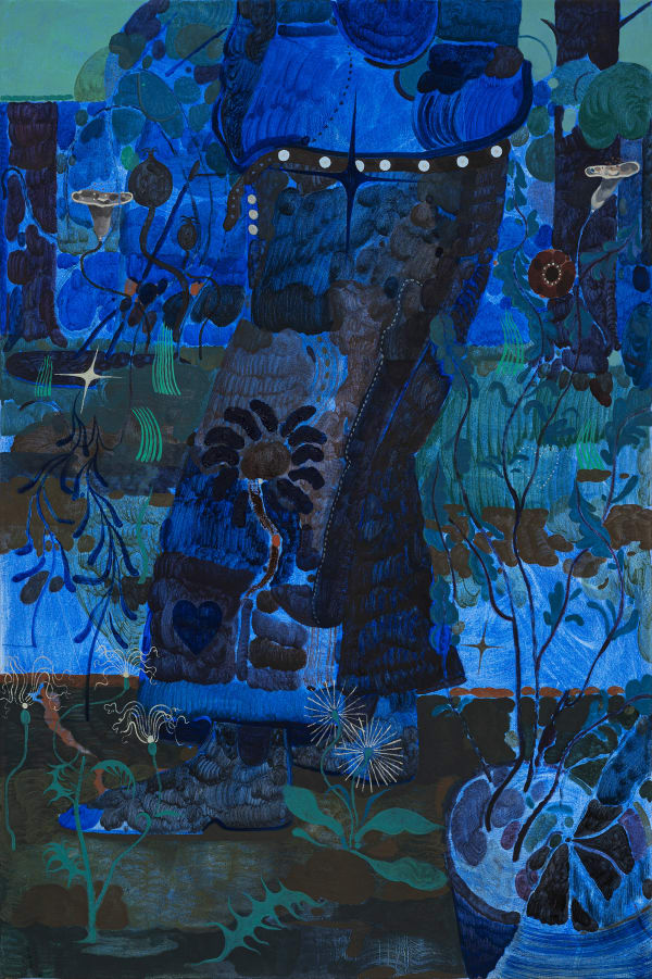 James Owens Figure in Blue, 2023 Oil and acrylic on canvas 150 x 100 cm (59 x 39 3/8 in)