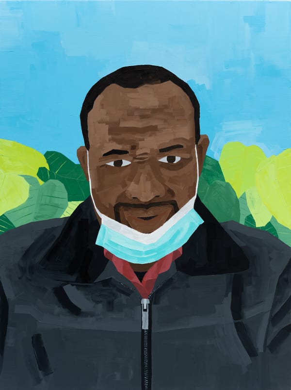 Soimadou Ibrahim Mind on the job, 2022 Acrylic on canvas 120 x 90 cm 48 x 36 in