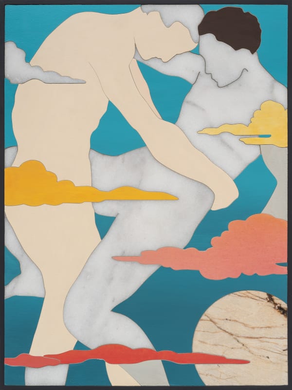 Laurent Pernot Into the Cloud, 2022 Acrylic, varnish handpainted on cut wood and marble on wood panel 60 x 45 cm (23 5/8 x 17 3/4 in) Weight: 7.5kg