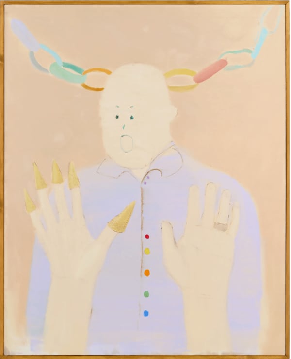 Shinya Azuma Happy chain, Happy nail, Happy ring, 2024 Oil on canvas 162 x 130 cm (63 ¾ x 51 ⅛ in)