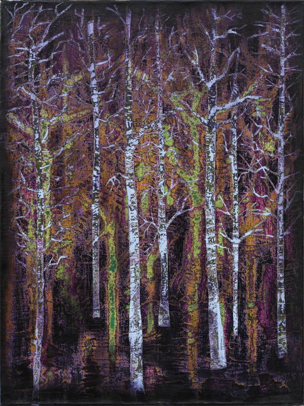 Dennis Miranda Zamorano Trees are memory, 2023 Mixed media on canvas 80 x 60 cm (31 1/2 x 23 5/8 in) 86 x 66 cm (framed)