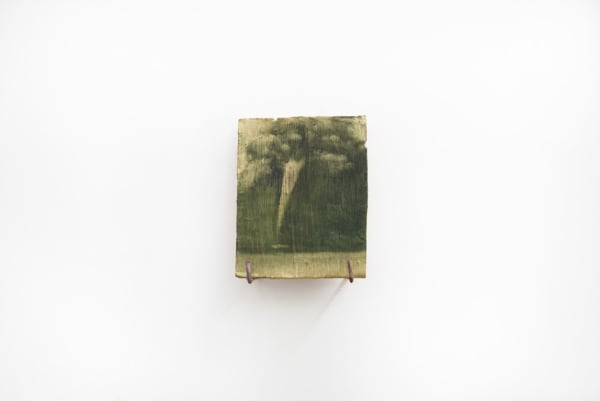 XIE Fan Tornado, 2025 Oil on terracotta plate 10 x 8 cm (3 ⅞ x 3 ⅛ in)