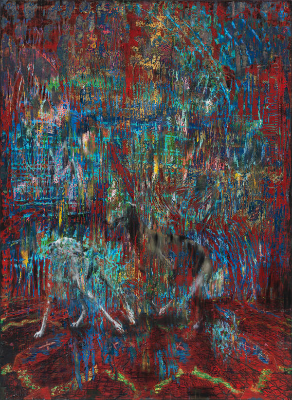 Dennis Miranda Zamorano This was supposedly a castle, 2023 Mixed media on canvas 260 x 190 cm (102 3/8 x 74 3/4 in)