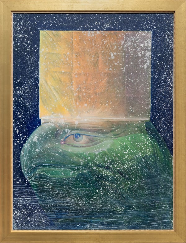 Ernst Fuchs Chérubin comme un aigle dans l'univers, 2006 Oil and mixed media on canvas 100 x 74 cm (39 ⅜ x 29 ⅛ in) 108.2 x 83.2 x 3 cm (42 ½ x 32 ⅝ x 1 ⅛ in) framed