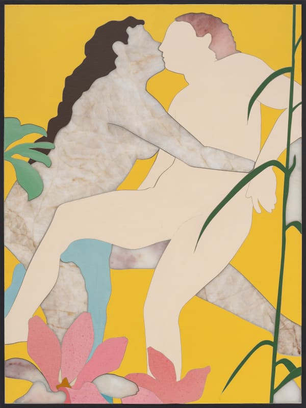 Laurent Pernot Behind the Garden, 2022 Acrylic, varnish handpainted on cut wood and marble on wood panel 60 x 45 cm (17 3/4 x 23 5/8 in) Weight: 6.5kg