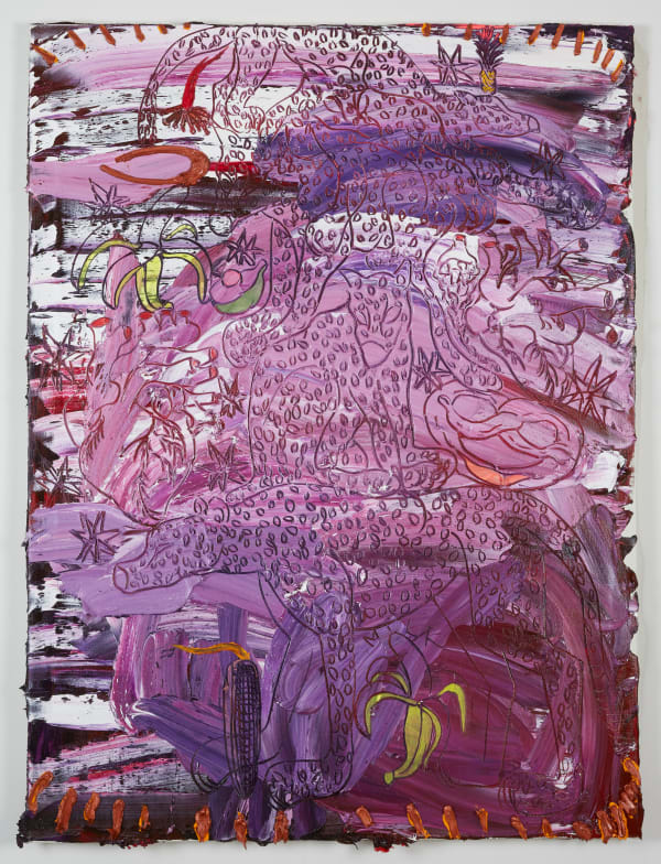 Rikako Kawauchi Fires on the ground, 2024 Oil on canvas 130.3 x 97 cm (51 ¼ × 38 ¼ in)