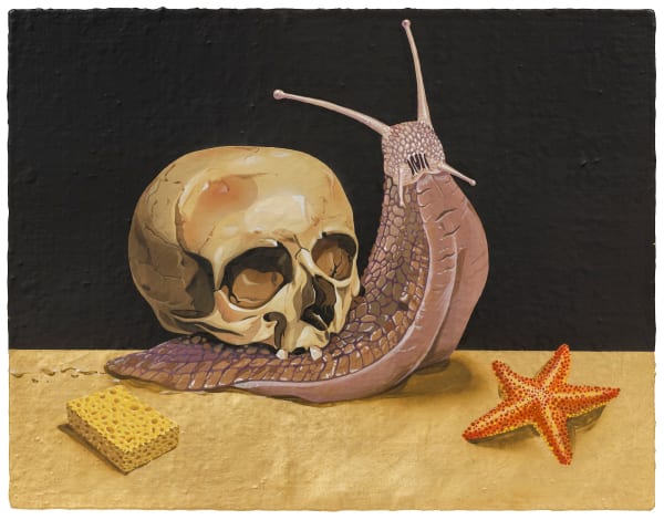 Chen Fei Good Friends 好朋友, 2025 Acrylic and gold leaf on board 30.1 × 40.3 cm (16 x 12 in)