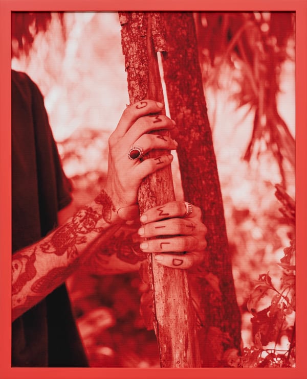 Thomas Block Humery Hands in Red, 2023 Inkjet on canvas with artist frame 50 x 40 cm (19 3/4 x 15 3/4 in) 52.2 x 42.2 x 3.3 cm (framed) Unique