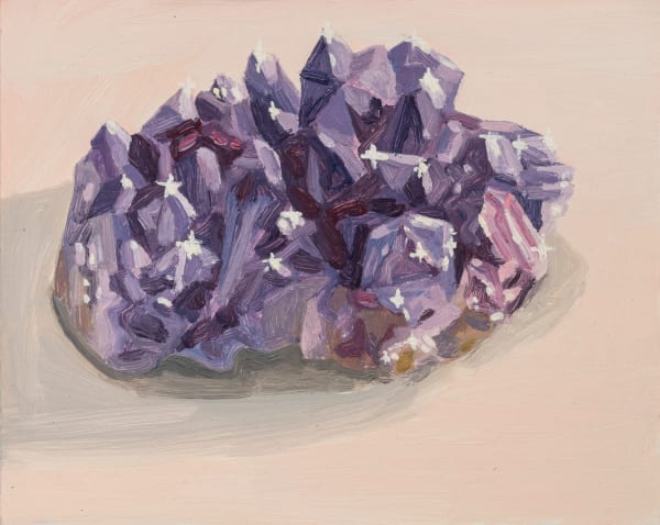 Claudia Keep January 20th, 3:42 PM, Amethyst, 2024 Oil on masonite panel 20.3 x 25.4 cm (8 x 10 in) 22.3 x 27.4 cm (8.8 x 10.8 in) framed