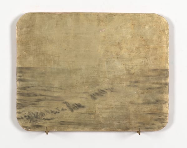 Xie Fan Golden Sea, 2019 - 2022 Gold foil and oil on terracotta plate 30 x 40 cm (11 3/4 x 15 3/4 in)