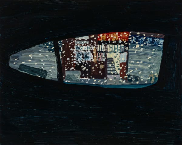 Claudia Keep April 17th, 10:16 PM, Chinatown in the Rain, 2024 Oil on masonite panel 20.3 x 25.4 cm (8 x 10 in) 22.3 x 27.4 cm (8.8 x 10.8 in) framed