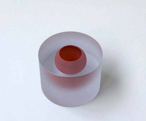 Cylinder with Floating Bowl. Rosa