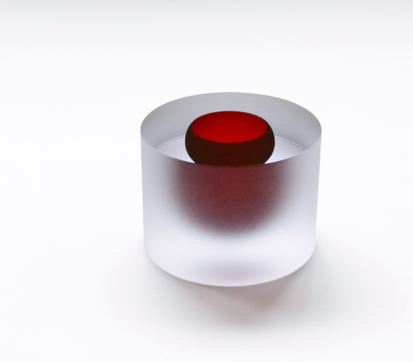 Tora Urup, Matt Cylinder with Floating Bowl. Maroon Red, 2019