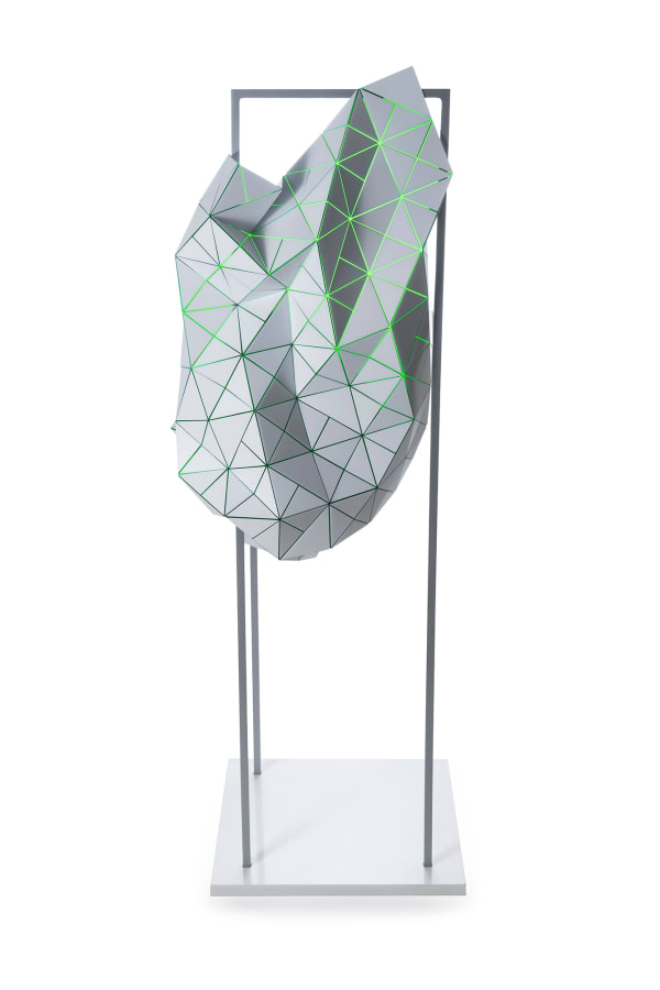 Sandra Szkolnik, Pliegues al vuelo / Blanco y verde, 2023