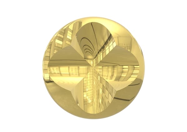 Mark Eisen Gold disc with 2 perpendicular concave ellipses, TBC 51 1/8 x 51 1/8 x 6 7/8 in 130 x 130 x 17.6 cm Edition of 1 Signed Mark Eisen TBC on the back