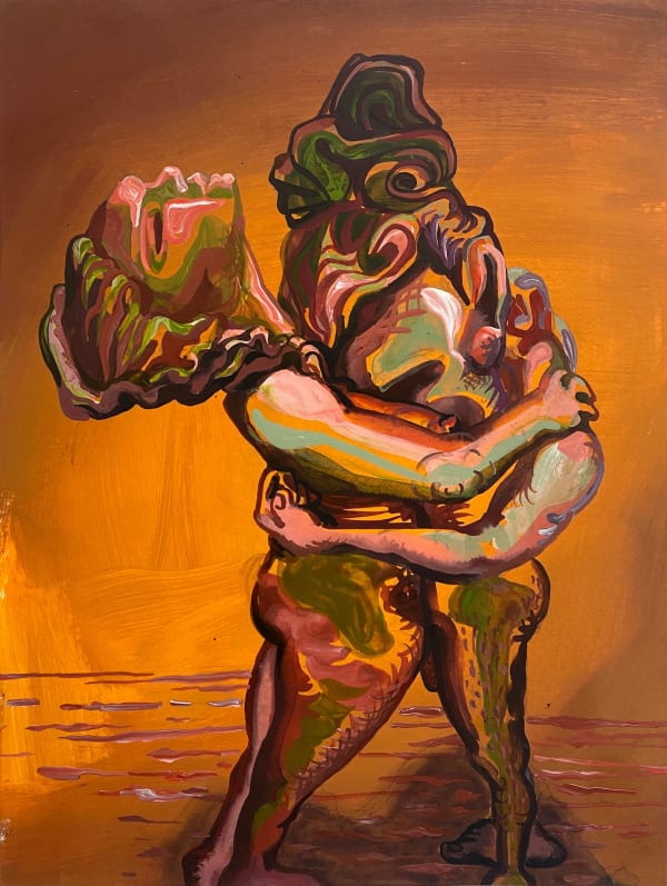 James Esber Couple, 2024 acrylic on PVC panel 12 x 9 in.