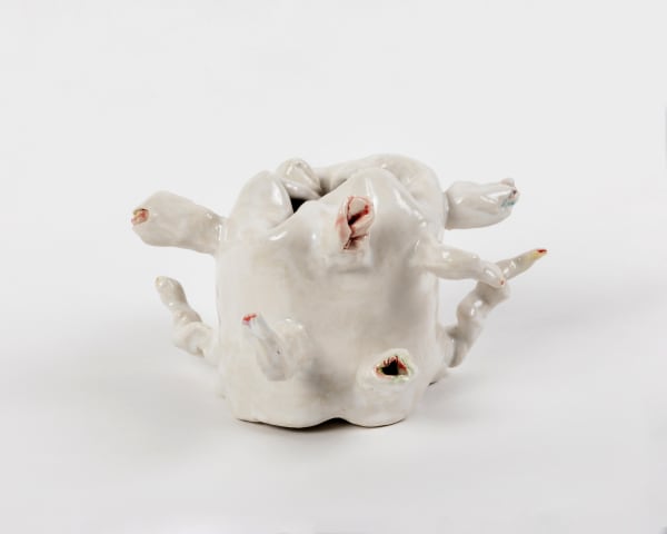 Monica Banks Protruding, 2021 glazed English porcelain 3 1/2" x 6 3/4" x 6"