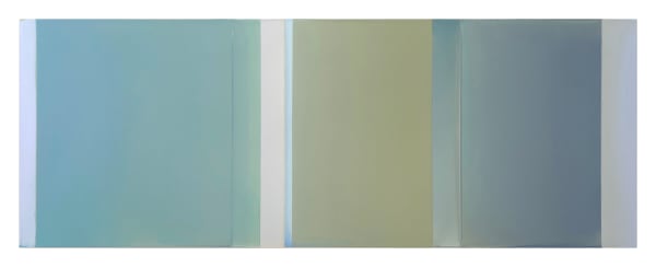 Susan English Through the Middle, 2022 tinted polymer on Dibond panel 26 x 70 in.