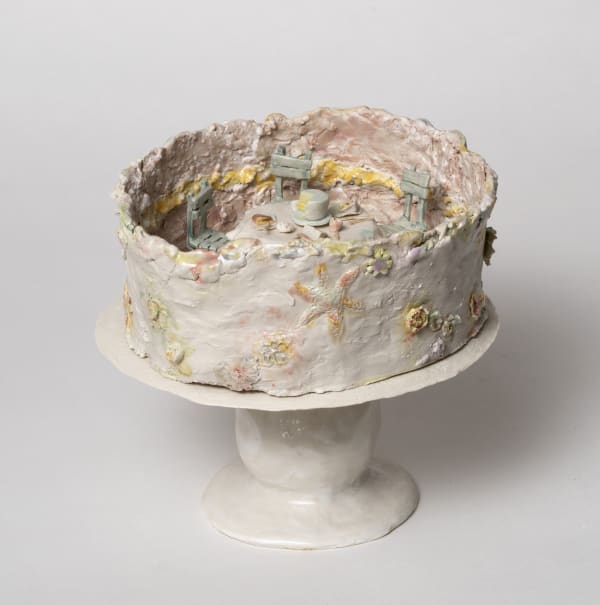 Monica Banks Hallowed, 2019 glazed English porcelain 7 1/8" x 8 3/4" x 8 3/4"