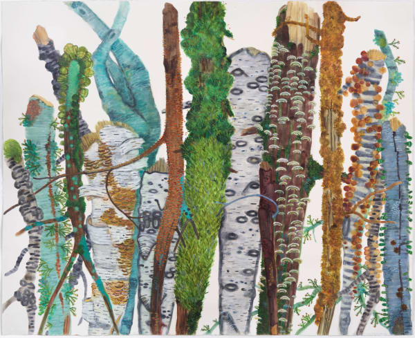 Katie DeGroot Cocktail Party VIII, 2020 watercolor on paper 50 x 60 in. framed size 53 x 63 in