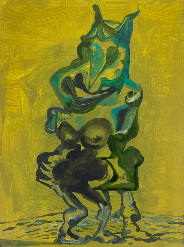 James Esber Figure on a Beach, 2023 acrylic on PVC panel 12 x 9 in.