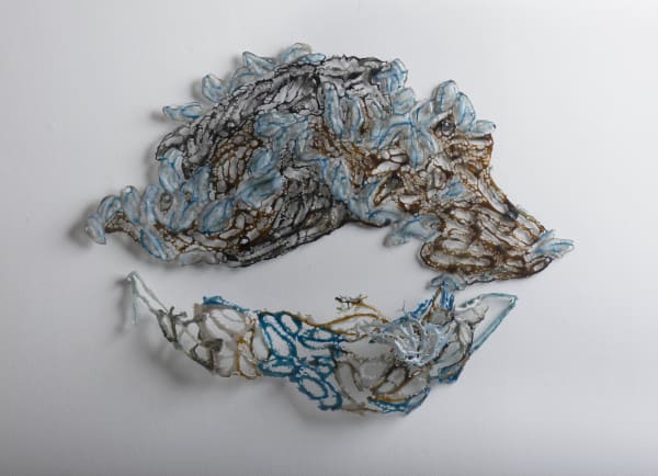 Nancy Cohen Vestige, 2021-22 glass, metal, and handmade paper 19 x 25 x 2 in.